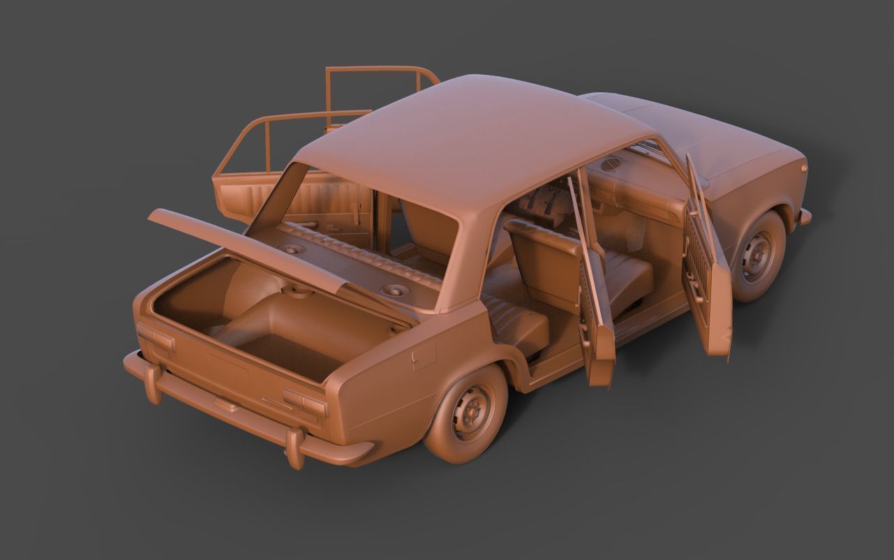 Vaz 2101 3D print model_4