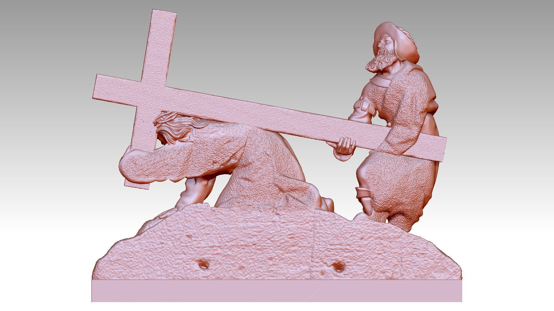 Jesus Christ Carrying the Cross 3D print model_4