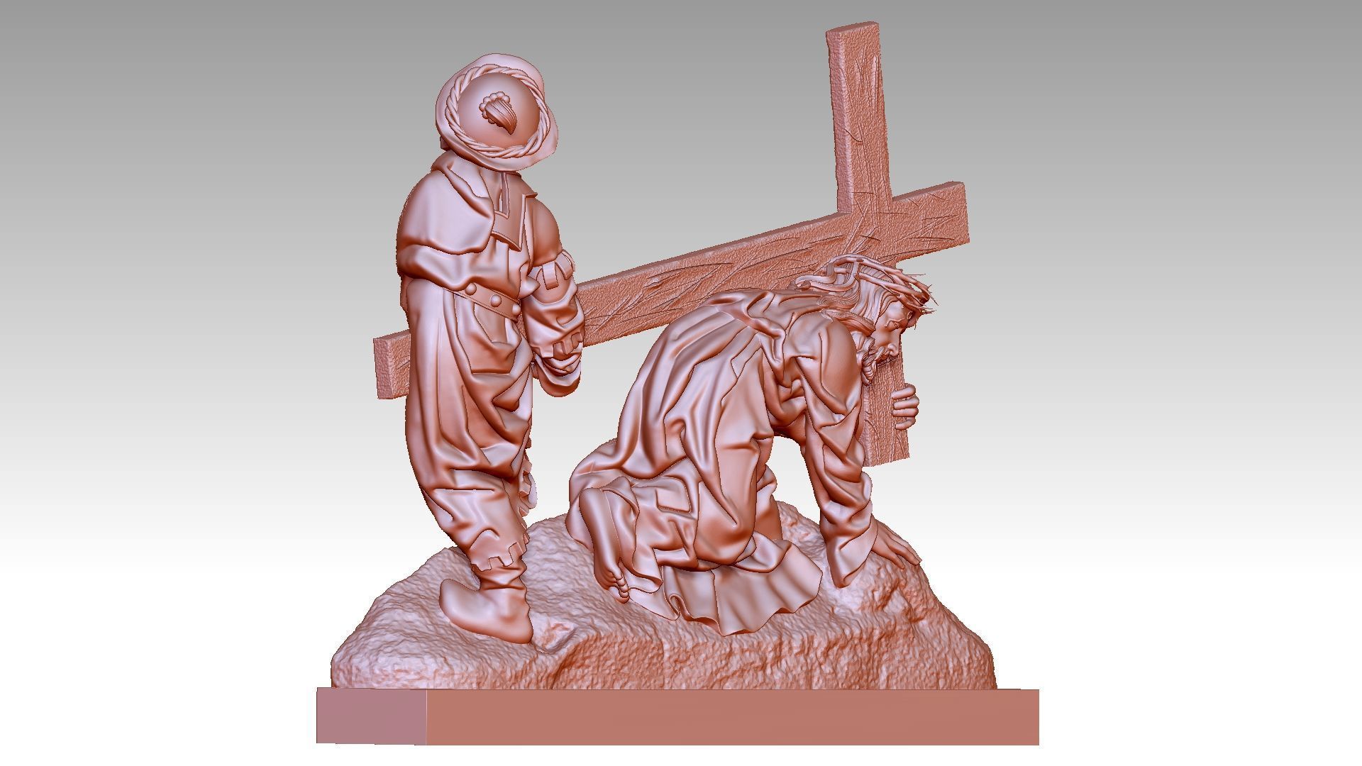 Jesus Christ Carrying the Cross 3D print model_7