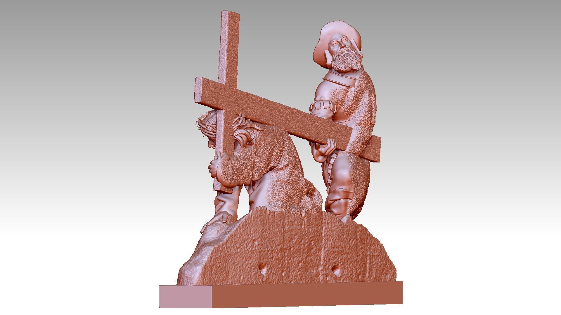 Jesus Christ Carrying the Cross 3D print model_3