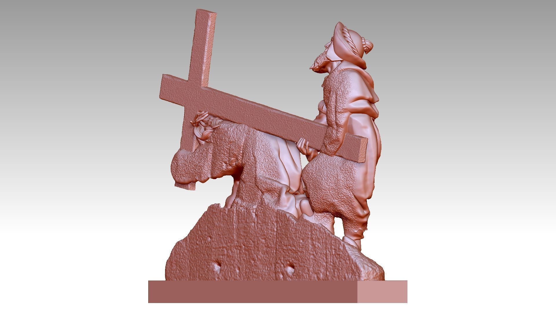 Jesus Christ Carrying the Cross 3D print model_5