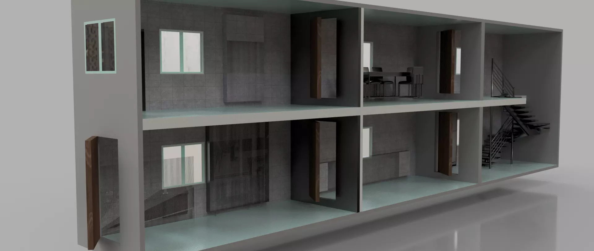 Container building Free 3D model_0