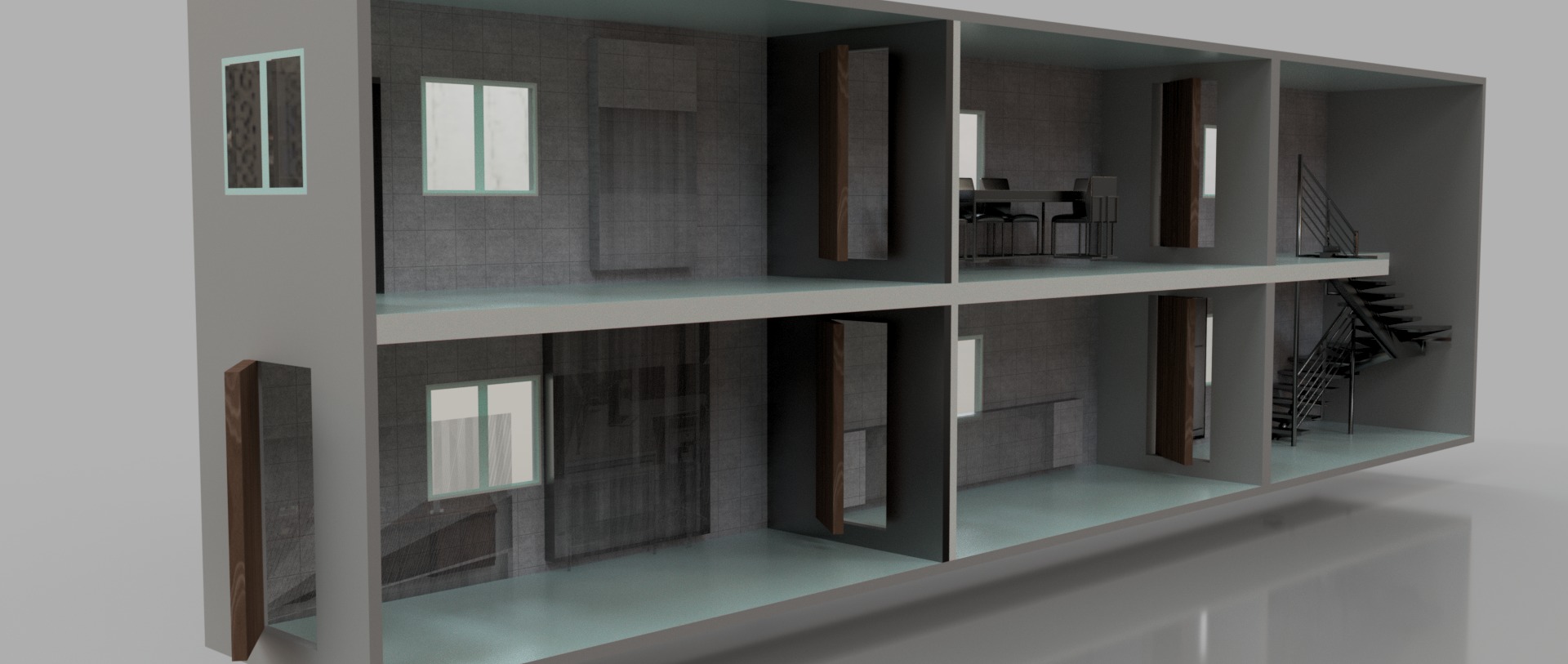 Container building Free 3D model_1