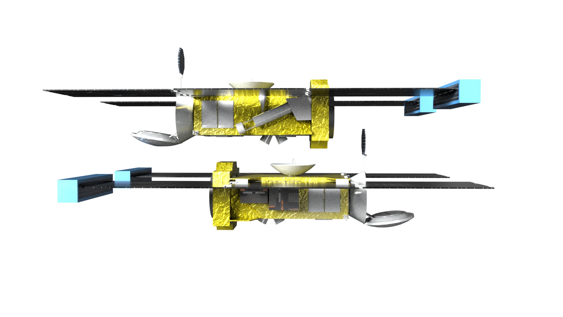 Stardust NExT spacecraft Low-poly 3D model_4