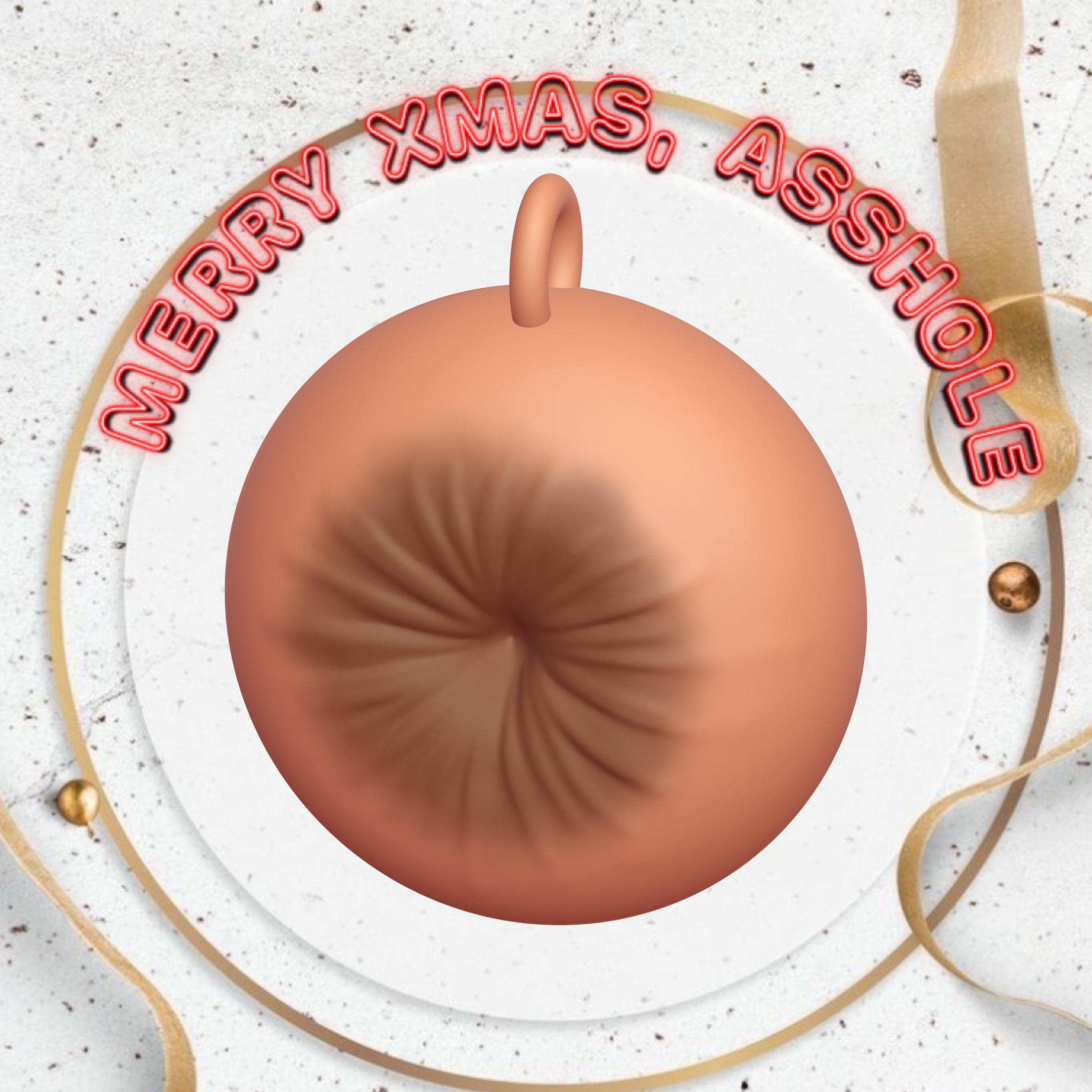 Xmas Bumhole Set Ornament 3D print model_1