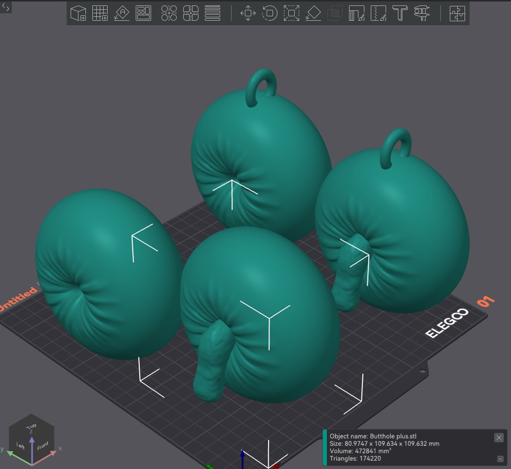 Xmas Bumhole Set Ornament 3D print model_3