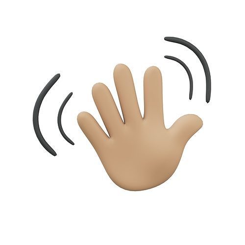 Wave Hand Icon v1 002 Low-poly 3D model