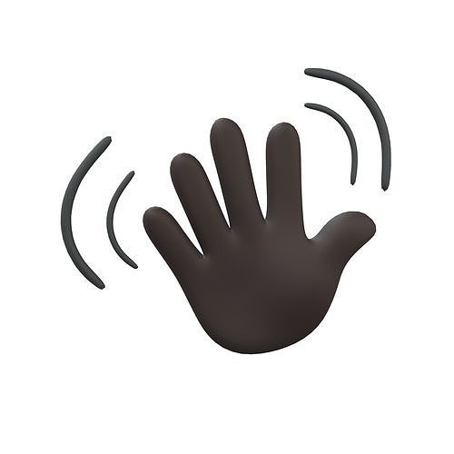 Wave Hand Icon v1 005 Low-poly 3D model