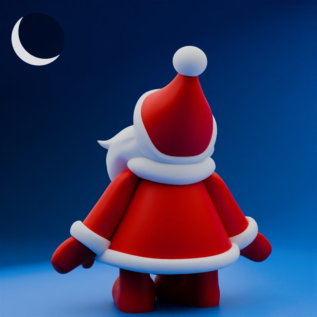 Cute Santa Claus 3D Model for Keychain and Decoration 3D print model_3