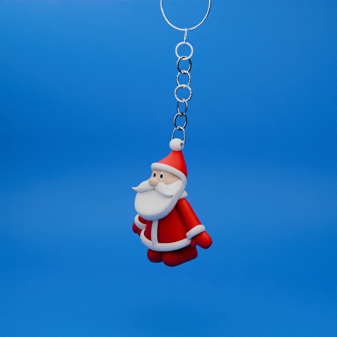 Cute Santa Claus 3D Model for Keychain and Decoration 3D print model_5