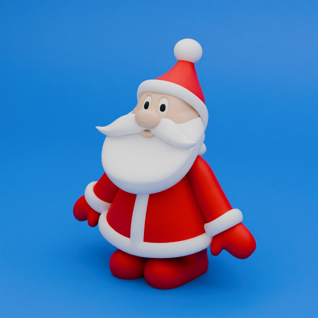 Cute Santa Claus 3D Model for Keychain and Decoration 3D print model_2