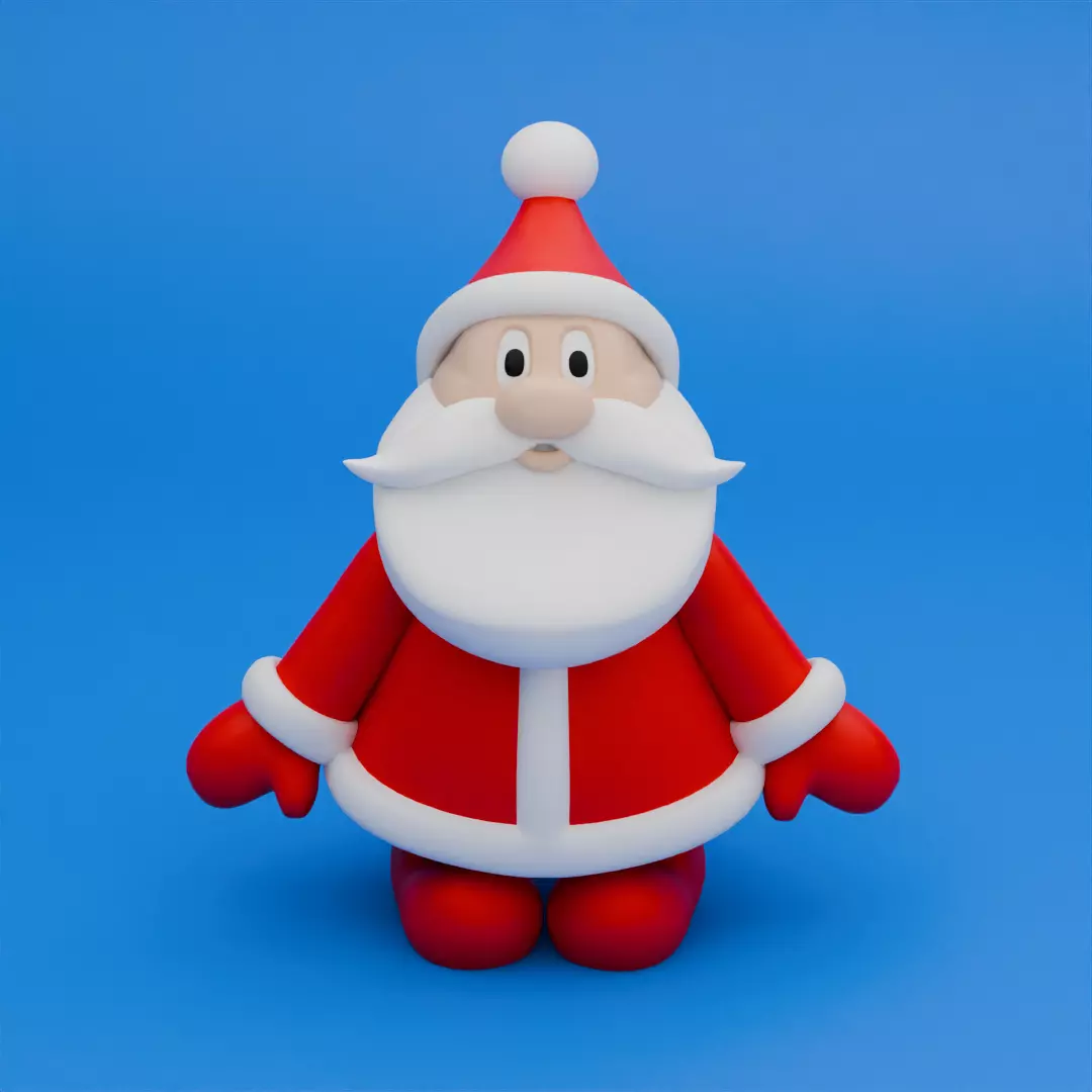 Cute Santa Claus 3D Model for Keychain and Decoration 3D print model_0
