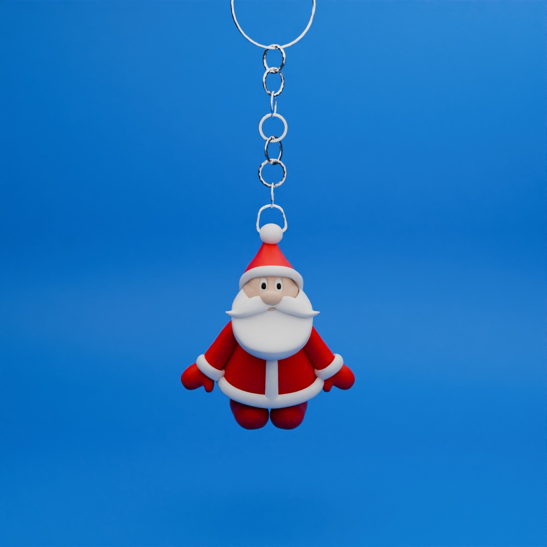 Cute Santa Claus 3D Model for Keychain and Decoration 3D print model_4