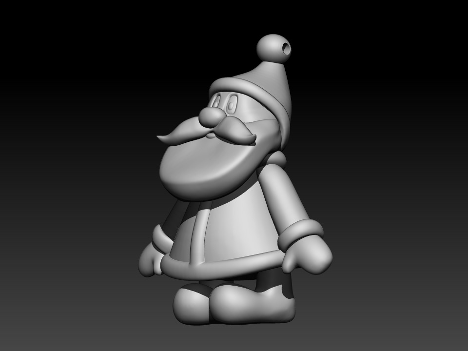 Cute Santa Claus 3D Model for Keychain and Decoration 3D print model_7