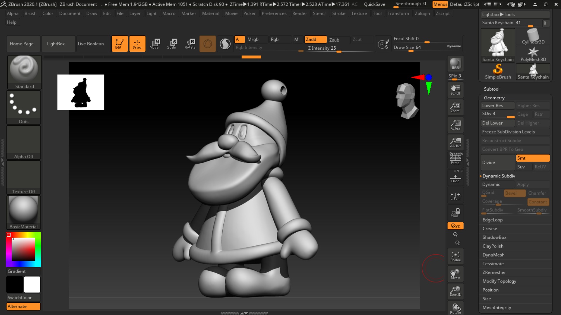 Cute Santa Claus 3D Model for Keychain and Decoration 3D print model_10