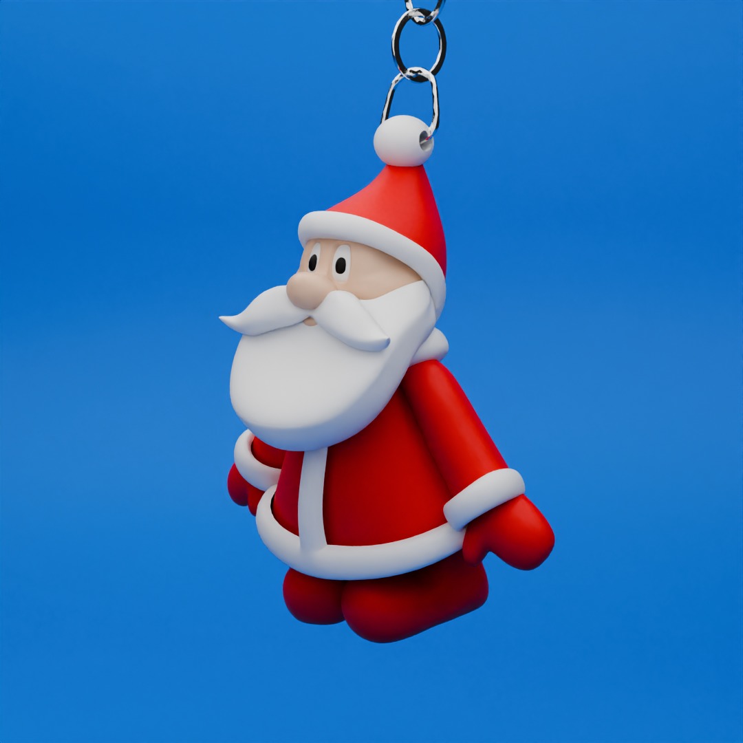 Cute Santa Claus 3D Model for Keychain and Decoration 3D print model_6