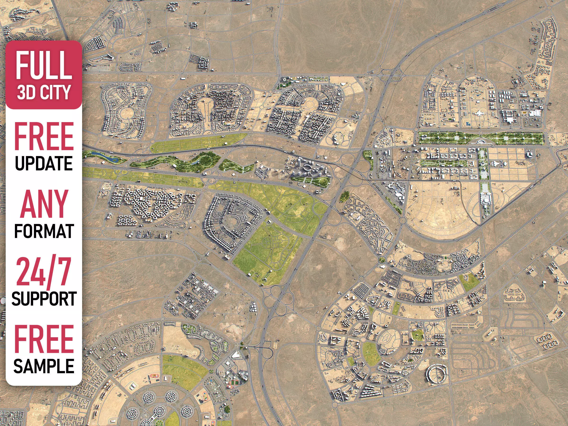 Cairo - New Administrative Capital - NAC Low-poly 3D model