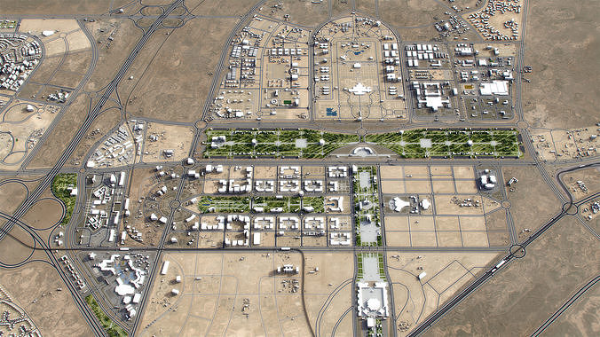Cairo - New Administrative Capital - NAC Low-poly 3D model 6