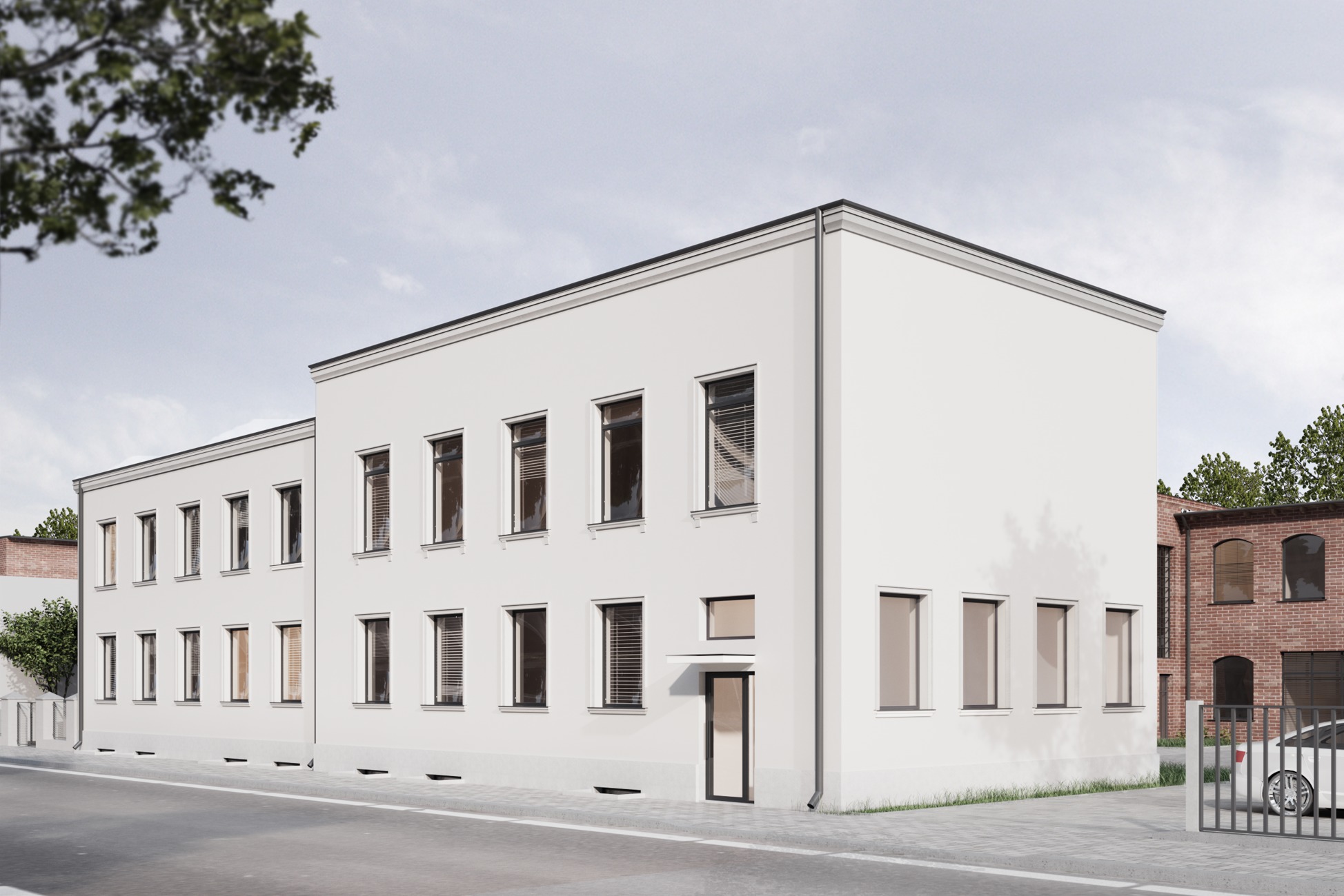 TWO  BUILDING BRICK TENEMENT HOUSE  AND  MANUFACTURE BIULDING  3D model_1