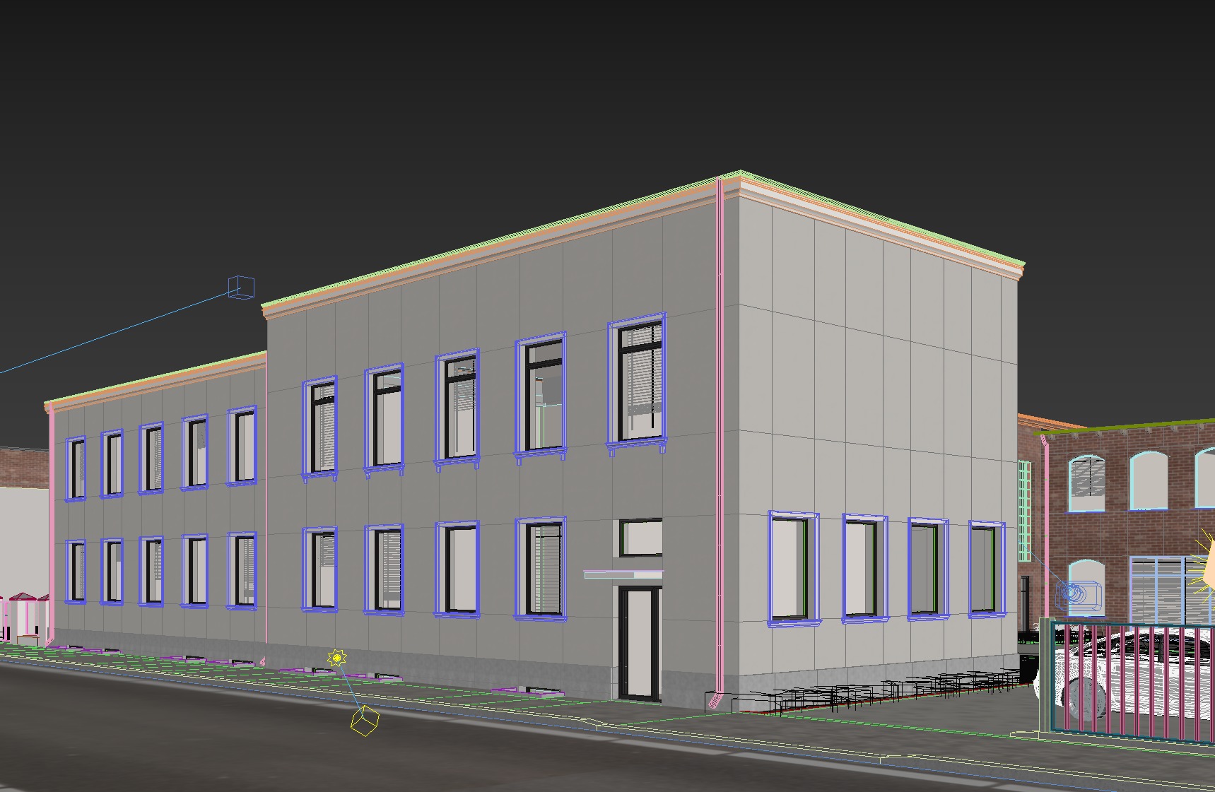 TWO  BUILDING BRICK TENEMENT HOUSE  AND  MANUFACTURE BIULDING  3D model_4