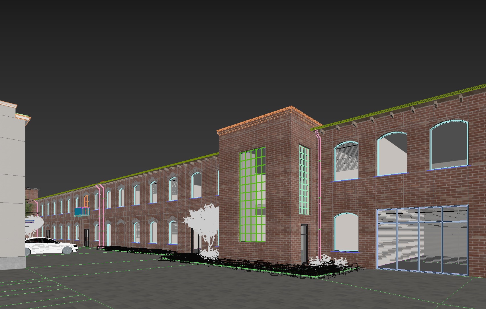 TWO  BUILDING BRICK TENEMENT HOUSE  AND  MANUFACTURE BIULDING  3D model_6