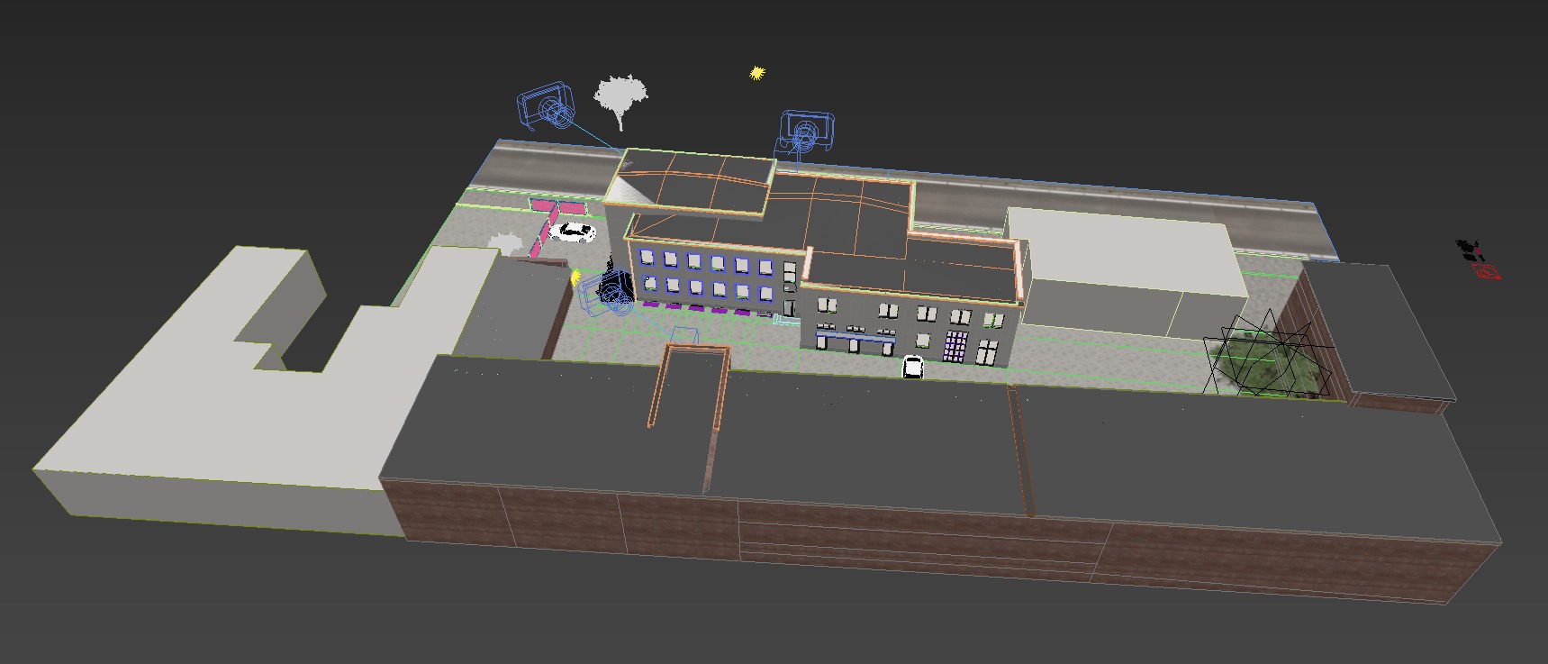 TWO  BUILDING BRICK TENEMENT HOUSE  AND  MANUFACTURE BIULDING  3D model_3