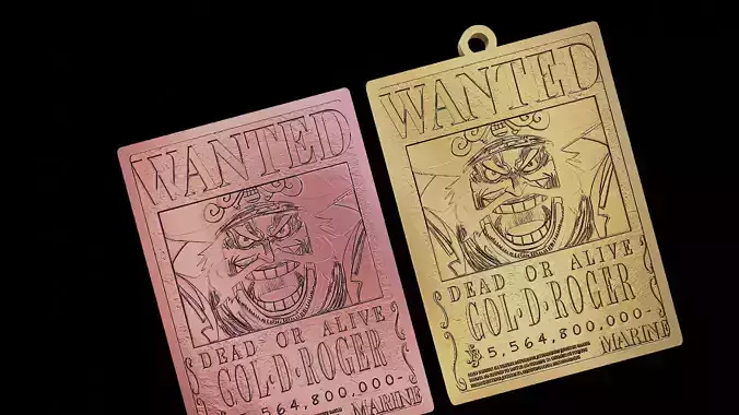 Wanted poster Gol D Roger - One piece 3D print model