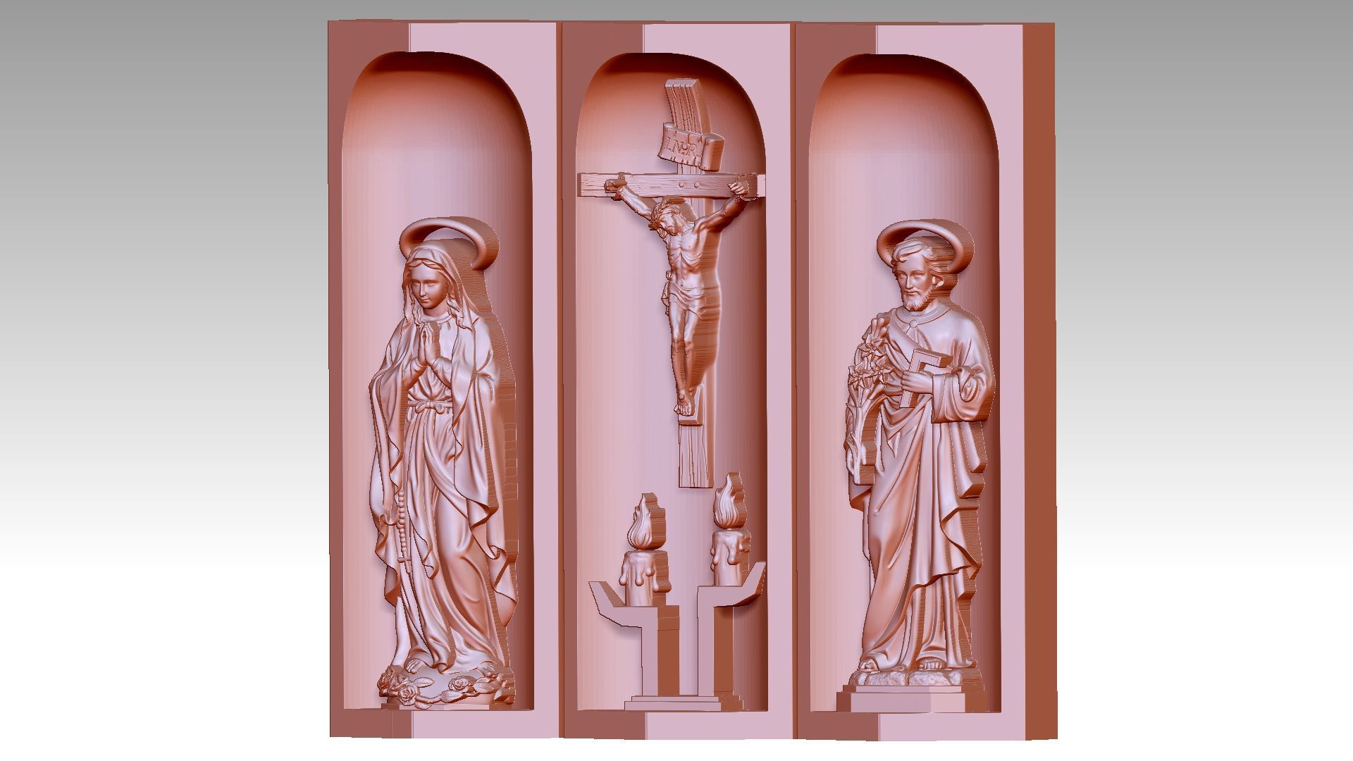 Cross Box - Jesus Christ - Virgin Mary - Saint Joseph 3D print model_1