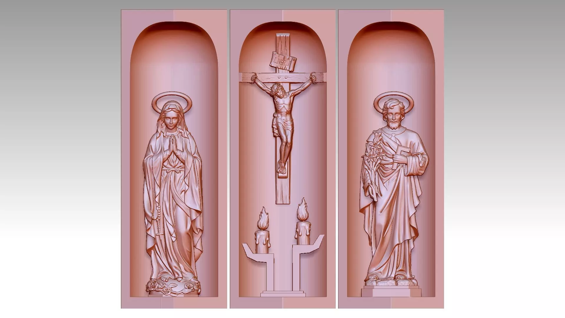 Cross Box - Jesus Christ - Virgin Mary - Saint Joseph 3D print model_0