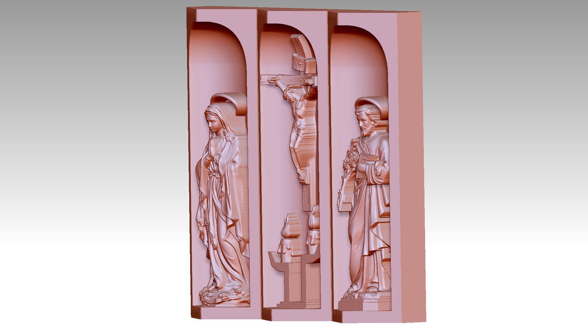Cross Box - Jesus Christ - Virgin Mary - Saint Joseph 3D print model_2