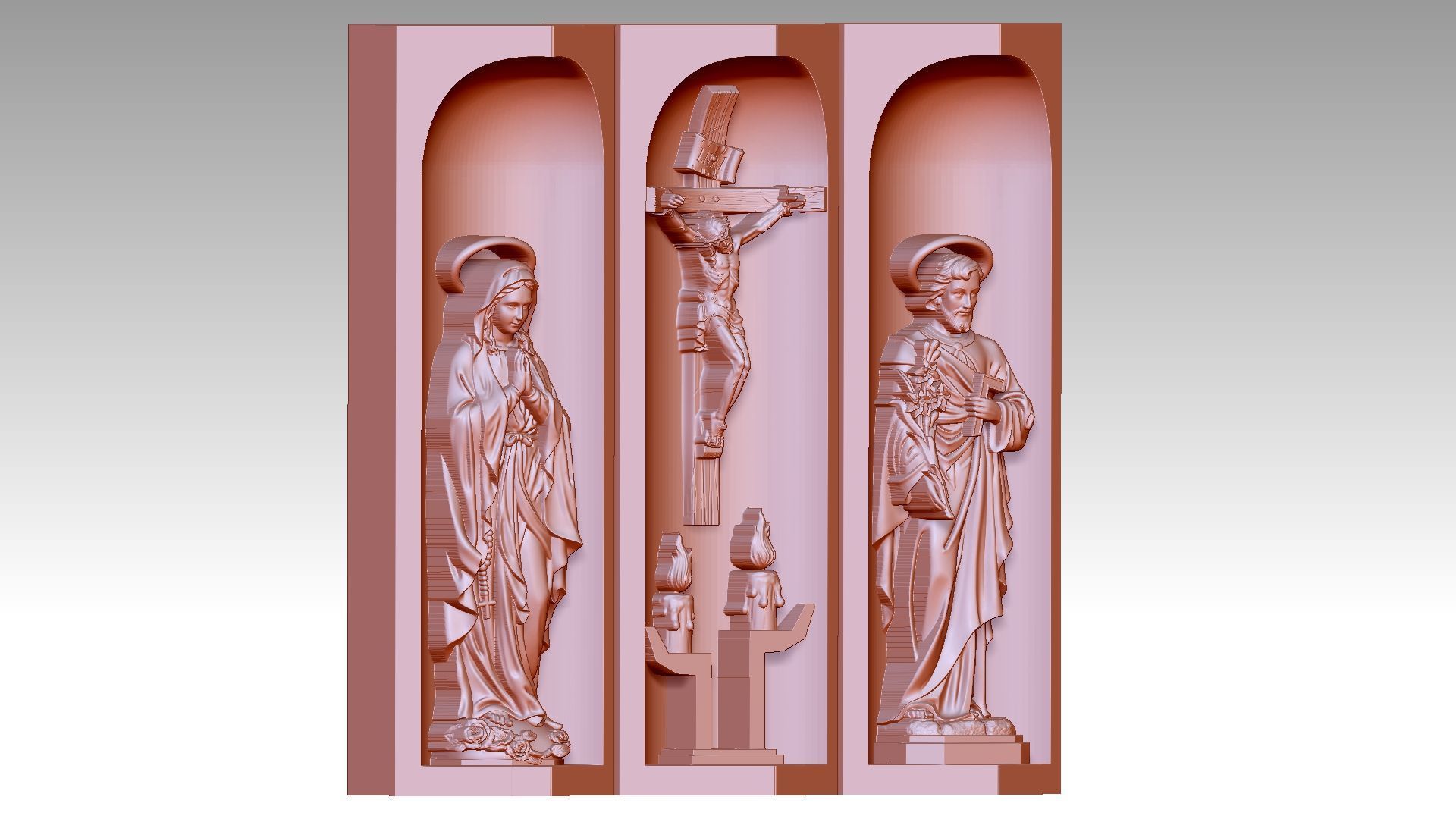 Cross Box - Jesus Christ - Virgin Mary - Saint Joseph 3D print model_7