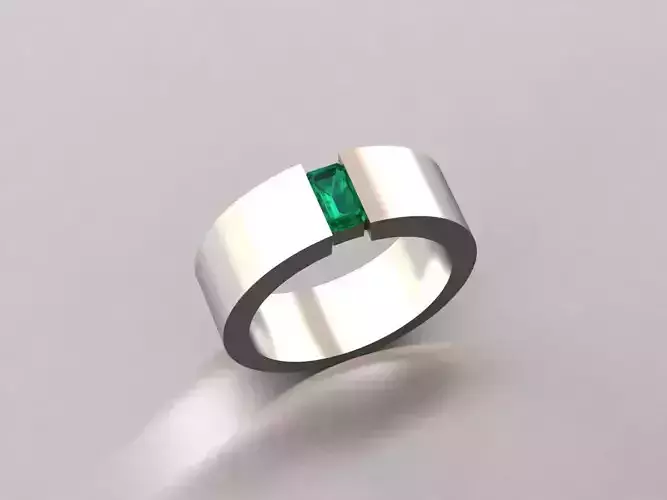 Men Ring Emerald Cut Stones