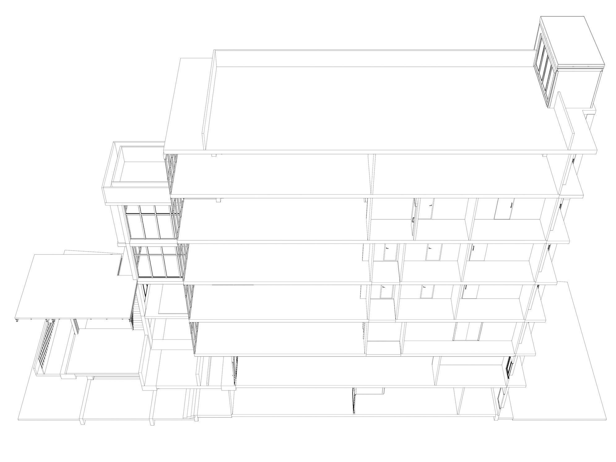 Office building in section cut 24ZZ39 3D model_8