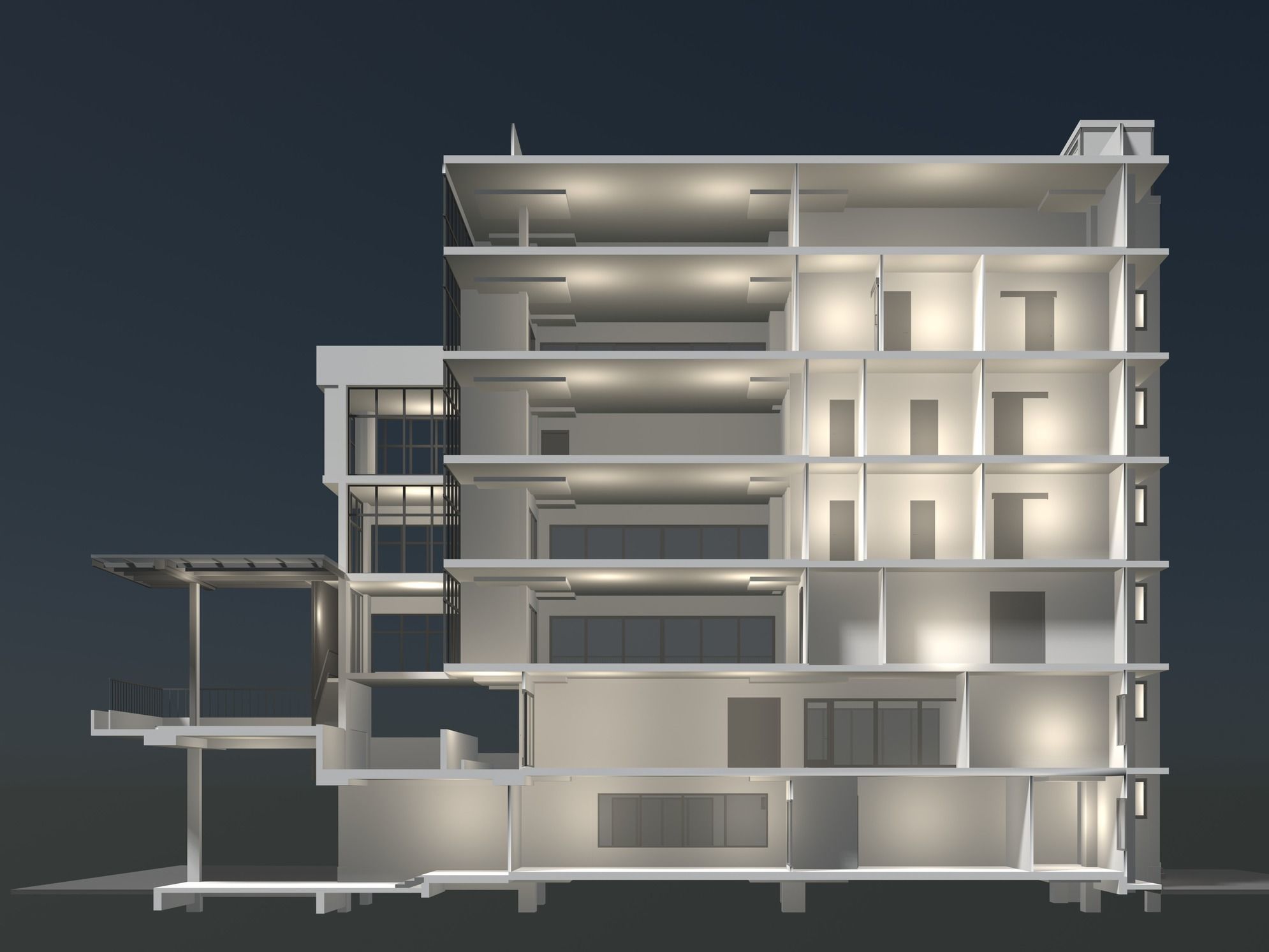 Office building in section cut 24ZZ39 3D model_2