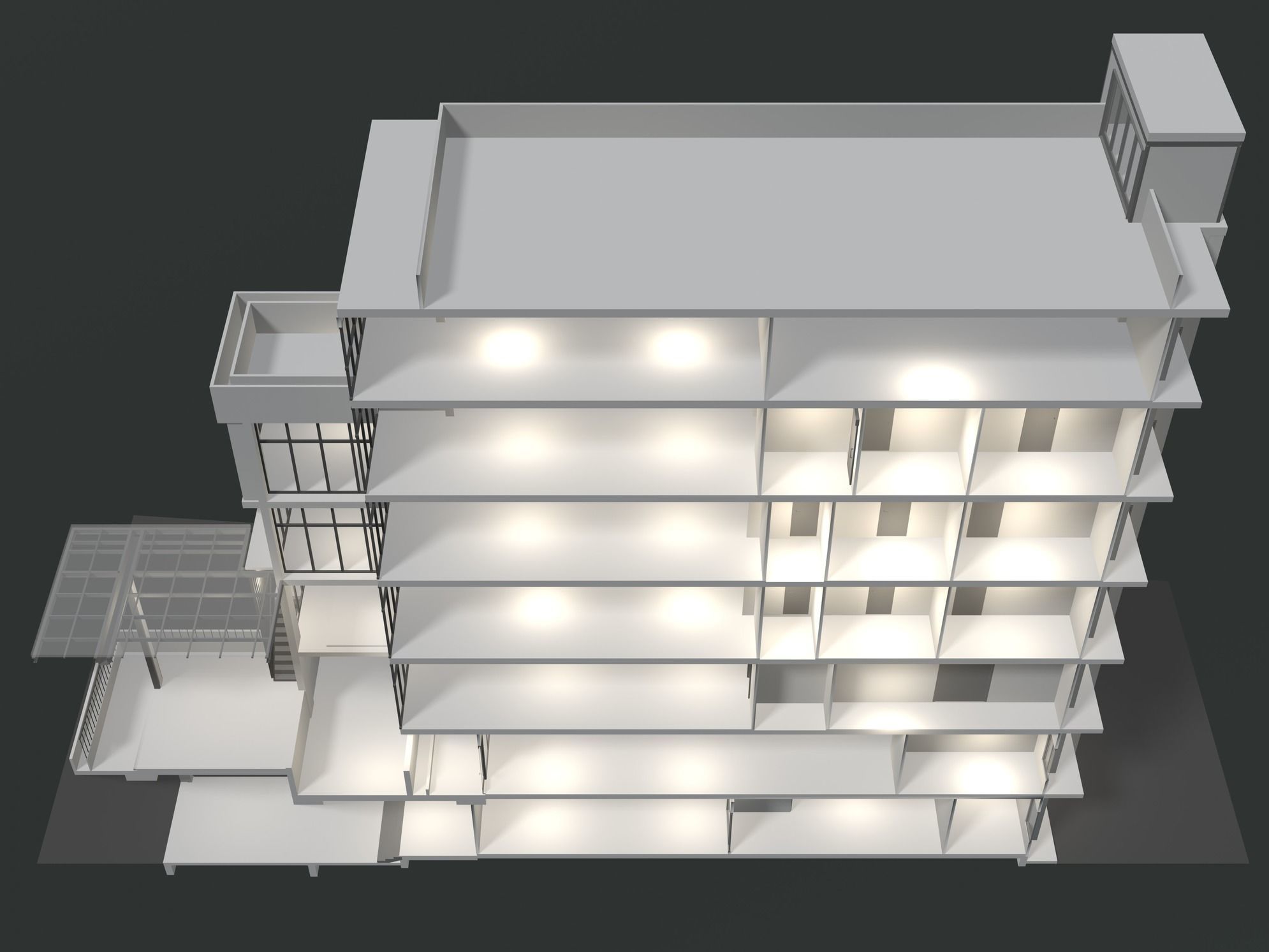 Office building in section cut 24ZZ39 3D model_4