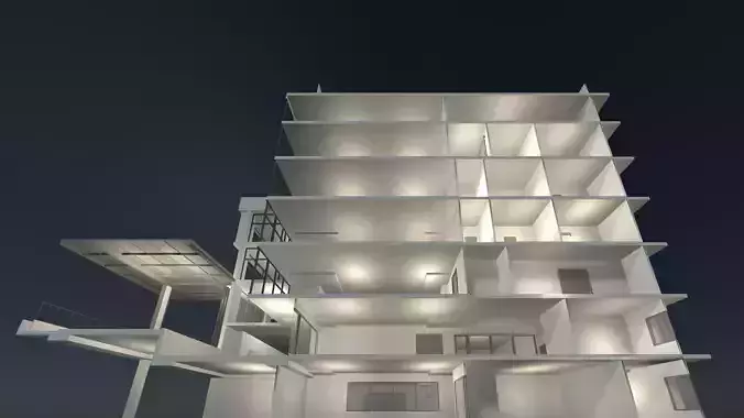 Office building in section cut 24ZZ39 3D model
