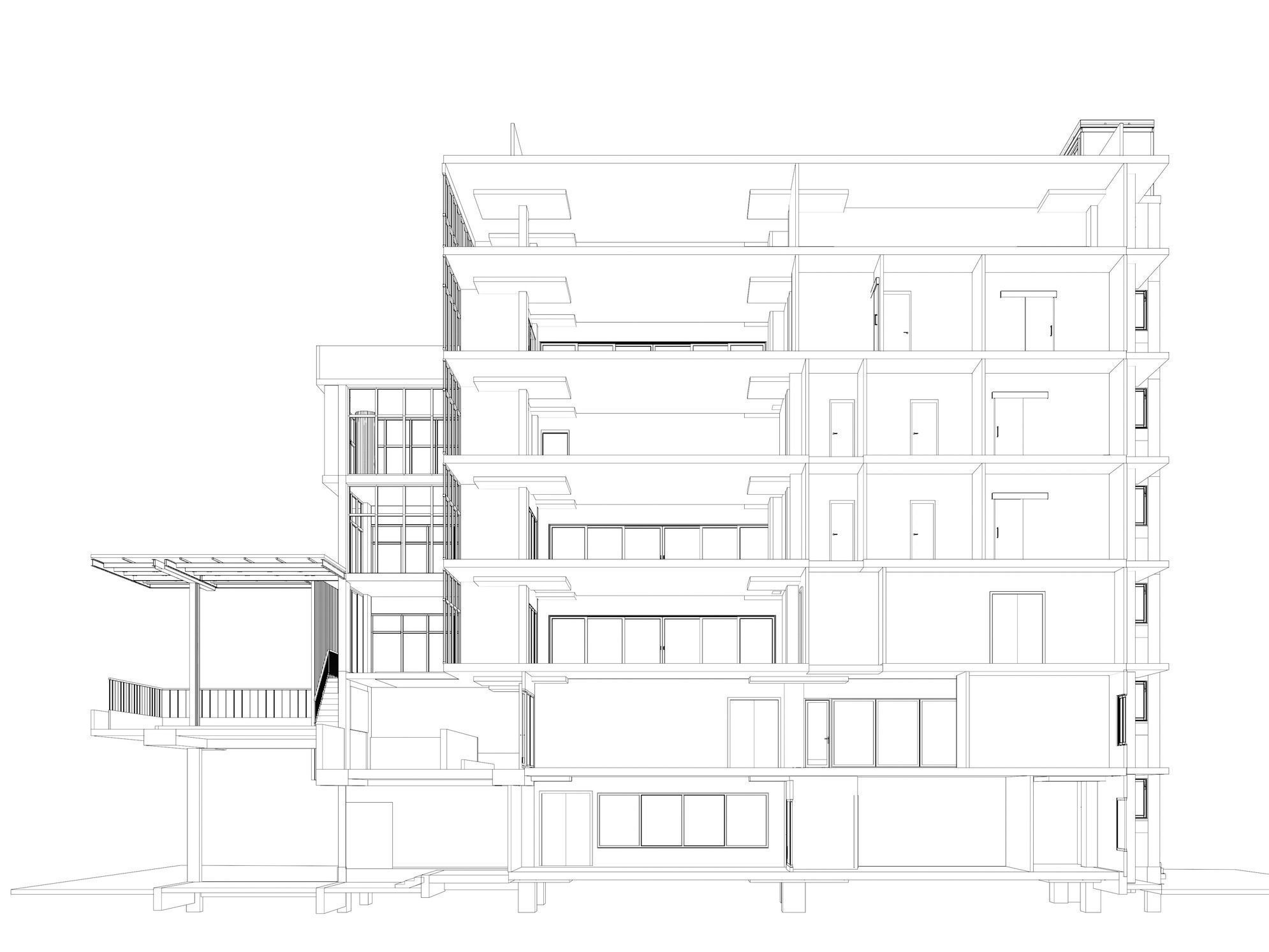 Office building in section cut 24ZZ39 3D model_5