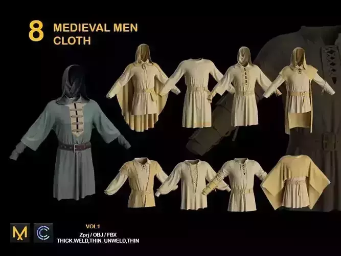 8 MEDIEVAL MEN CLOTH