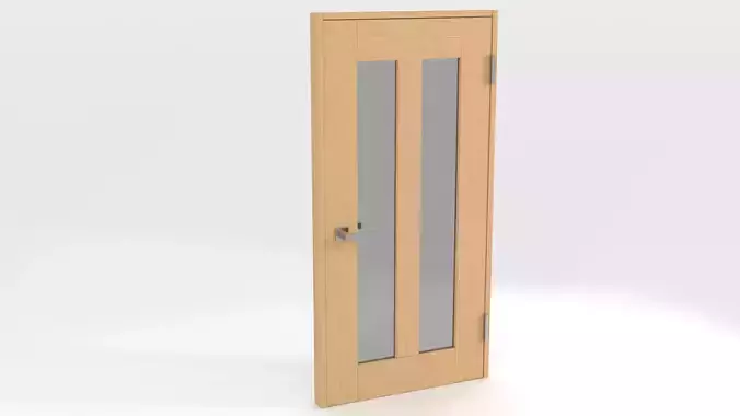 WOOD DOOR for LIVING ROOM Low-poly 3D model