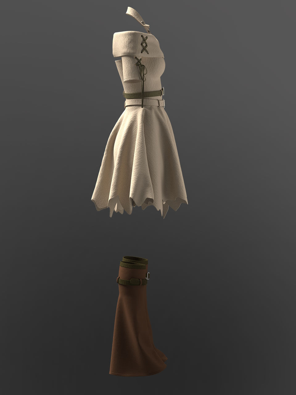 Female Outfit 3D model_7