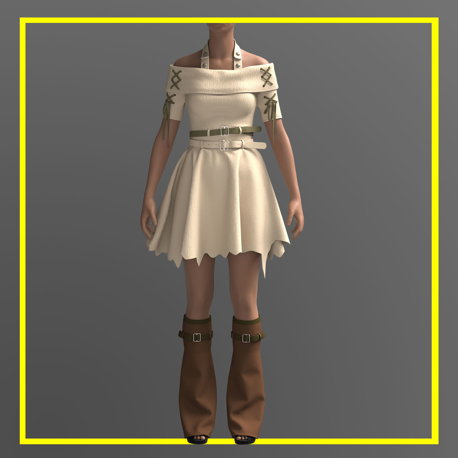Female Outfit 3D model_2