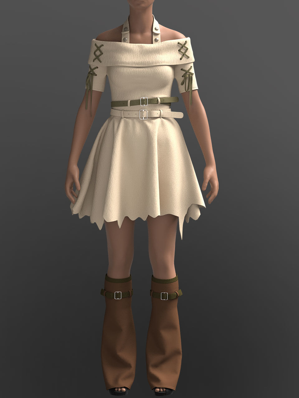 Female Outfit 3D model_8