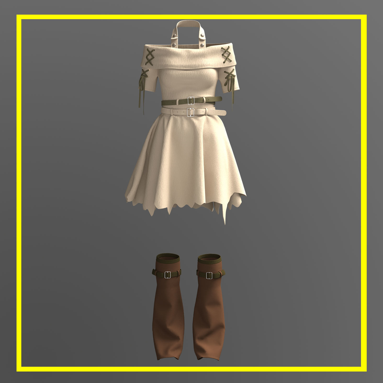 Female Outfit 3D model_3