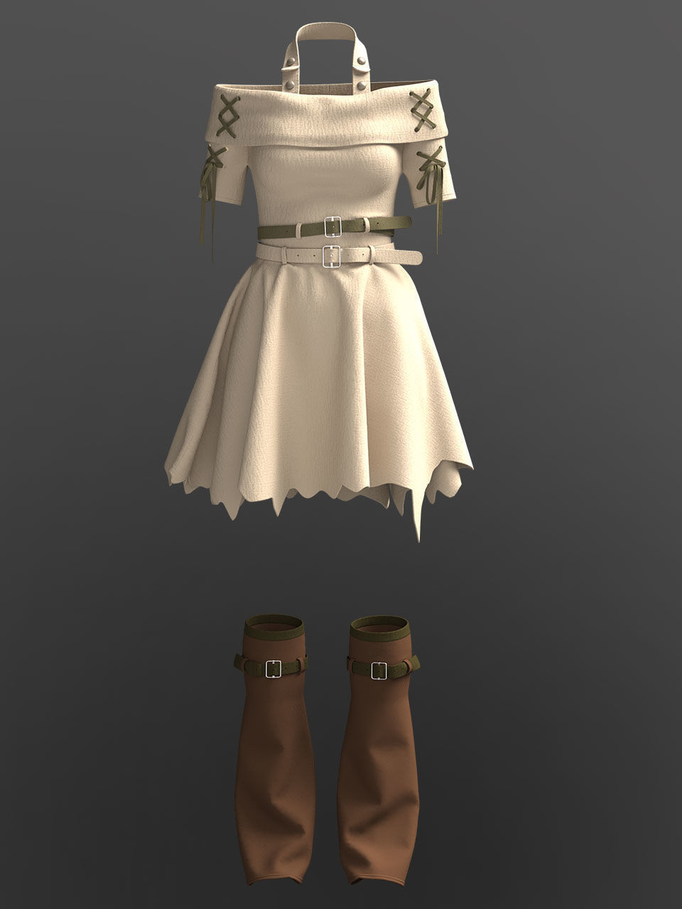 Female Outfit 3D model_6
