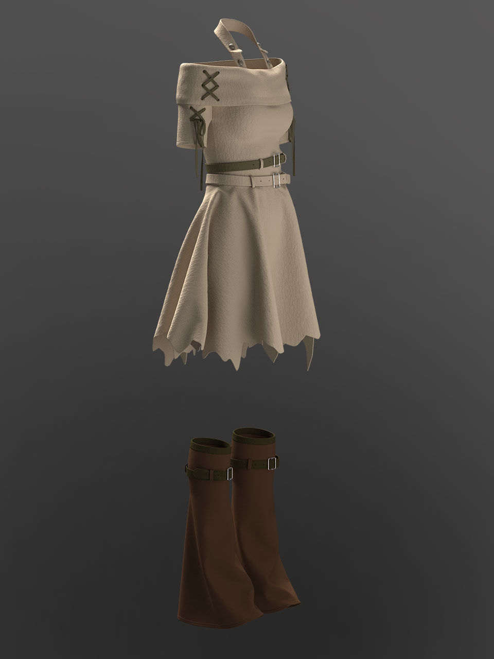 Female Outfit 3D model_9