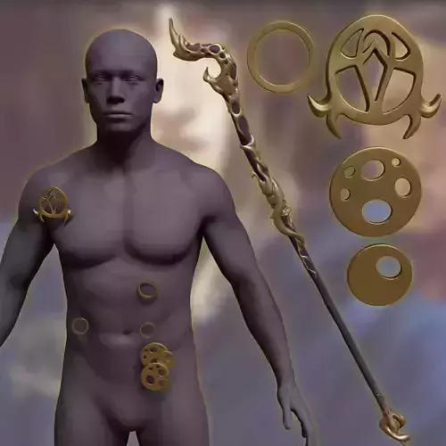 Viktor arcane Cane staff stick Brooch Pin Accessories 3D print model