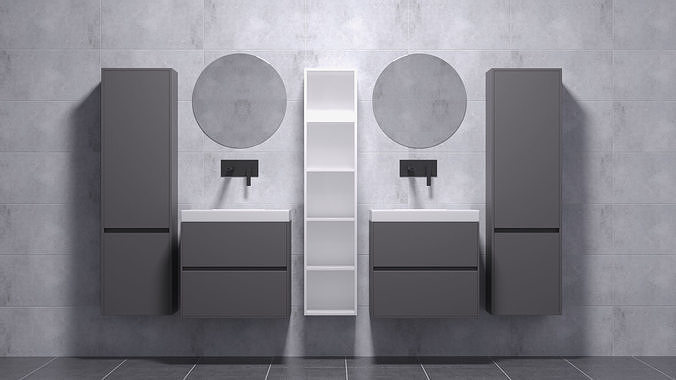 Bathroom furniture Cersanit CREA collection 3D model