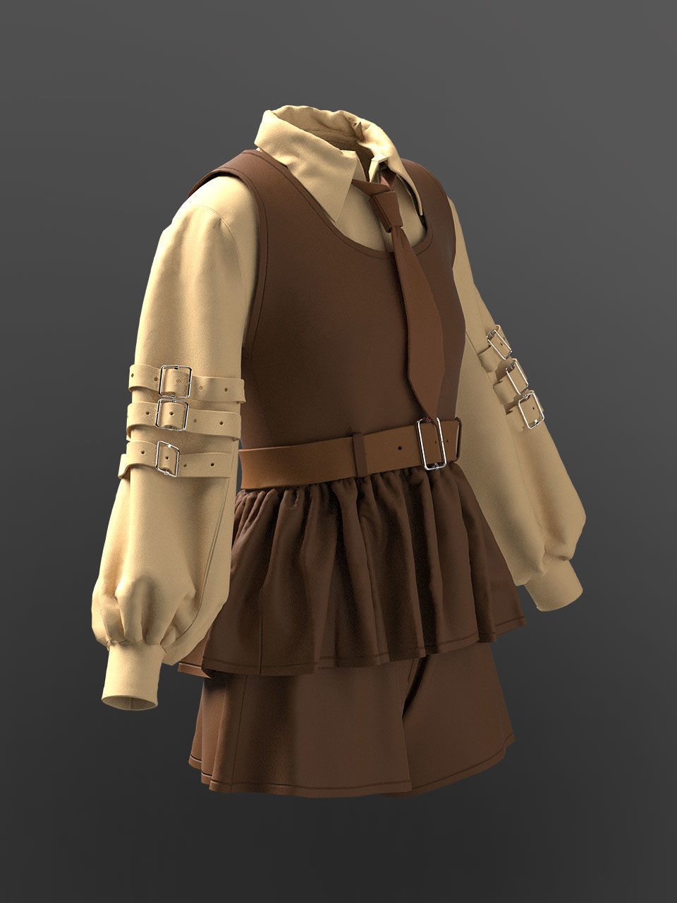 Female Outfit 3D model_6