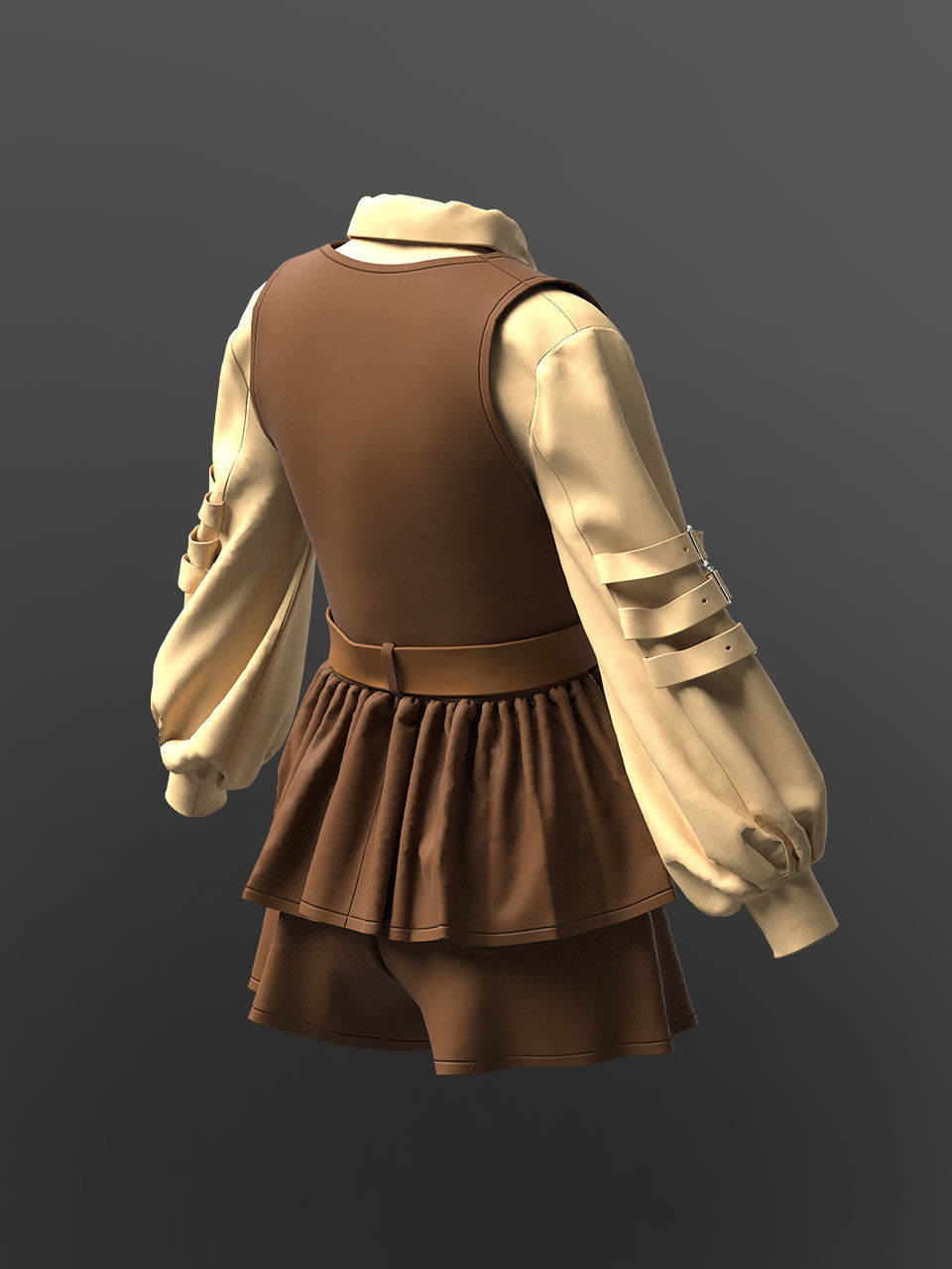 Female Outfit 3D model_7