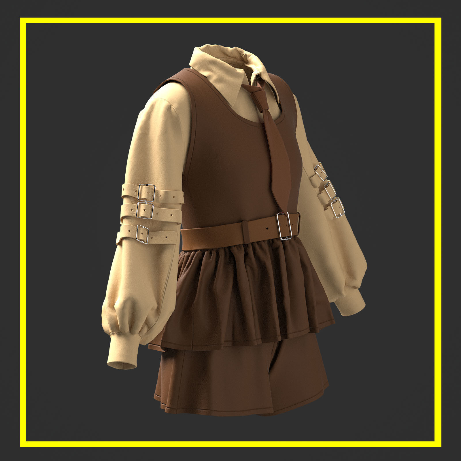Female Outfit 3D model_1